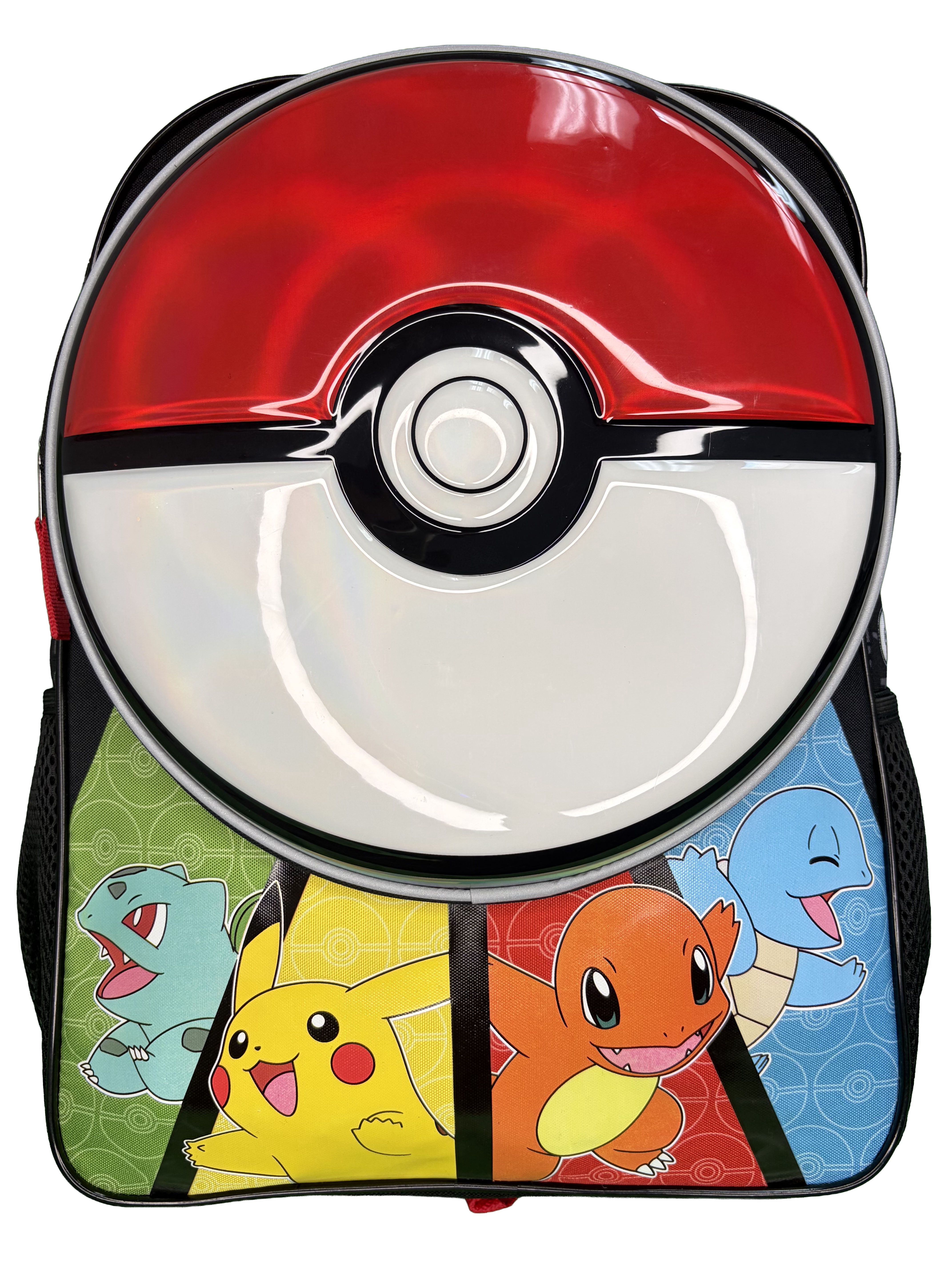 Pokemon "Pokeball" 16" Backpack with Molded Round Front Pocket & Metallic Printing