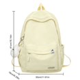 thumbnail image 3 of Sac d'École Décontracté en Nylon, Sac à Livres à Multiples Poches Style Preppy, Sac à Dos (Vert), 3 of 9