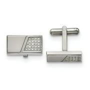BLACK BOW JEWELRY COMPANY Stainless Steel Polished with CZ Cuff Links