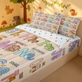 thumbnail image 3 of Manfei Forest Animals Zipper Twin Comforter Sets with Fitted Sheet and 2 Pillowcases, Alphabet Letter Zipper Bedding Set, Peach, Polkadot Reversible, 4pcs, 3 of 7