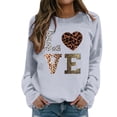 thumbnail image 2 of Women's Casual Crew Neck Sweatshirt Long Sleeve Loose Hoodless Pullover Top for Athletic Leisure Wear, 2 of 5