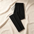 thumbnail image 5 of Women's Plus Size Straight Leg Athletic Pants, Nylon Quick Dry Cool Sensation Jogger Pants, Elastic Waist Drawcord Relaxed Fit with 2 Pockets, Ice Feeling Summer Casual Active Pants Black L, 5 of 5