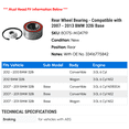 thumbnail image 2 of Rear Wheel Bearing - Compatible with 2007 - 2013 BMW 328i Base 2008 2009 2010 2011 2012, 2 of 2