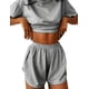thumbnail image 2 of Pijama de verano for mujer, de manga corta a rayas, informal, cómodo, conjunto de 2 piezas for el hogar, 2 of 6