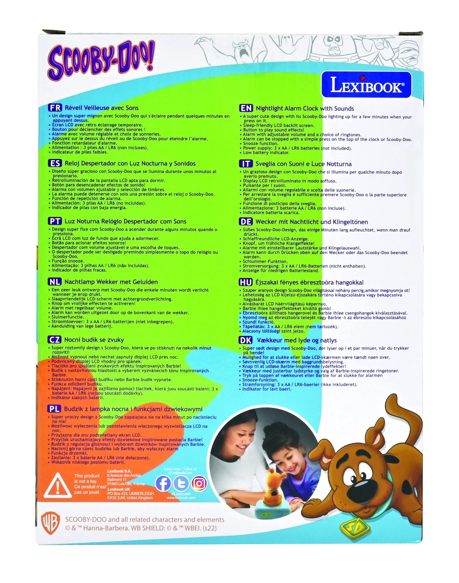 Lexibook - Scooby-Doo Digital Alarm Clock with Night Light Snooze, Clock, Luminous Scooby-Doo, Blue Colour