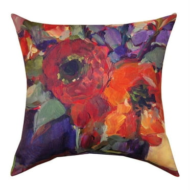 Floral Tapestry Poppy Pillow