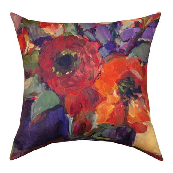 Floral Tapestry Poppy Pillow