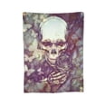 thumbnail image 4 of DouZhe Ultra-Soft Micro Fleece Lightweight Flannel Bed Blanket, Skull Butterflies Rose Print Cozy Warm Throw Blankets, 50"x40", 4 of 7