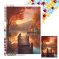 thumbnail image 1 of GS4303 Cuadrado Resina Con Paisaje Lago Otoñal Serie Paisaje 45x60CM, 1 of 9