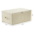 thumbnail image 4 of Unique Bargains Fabric Storage Bin Cube with Lid and Handle Beige 18.5*13.5*8in, 4 of 7