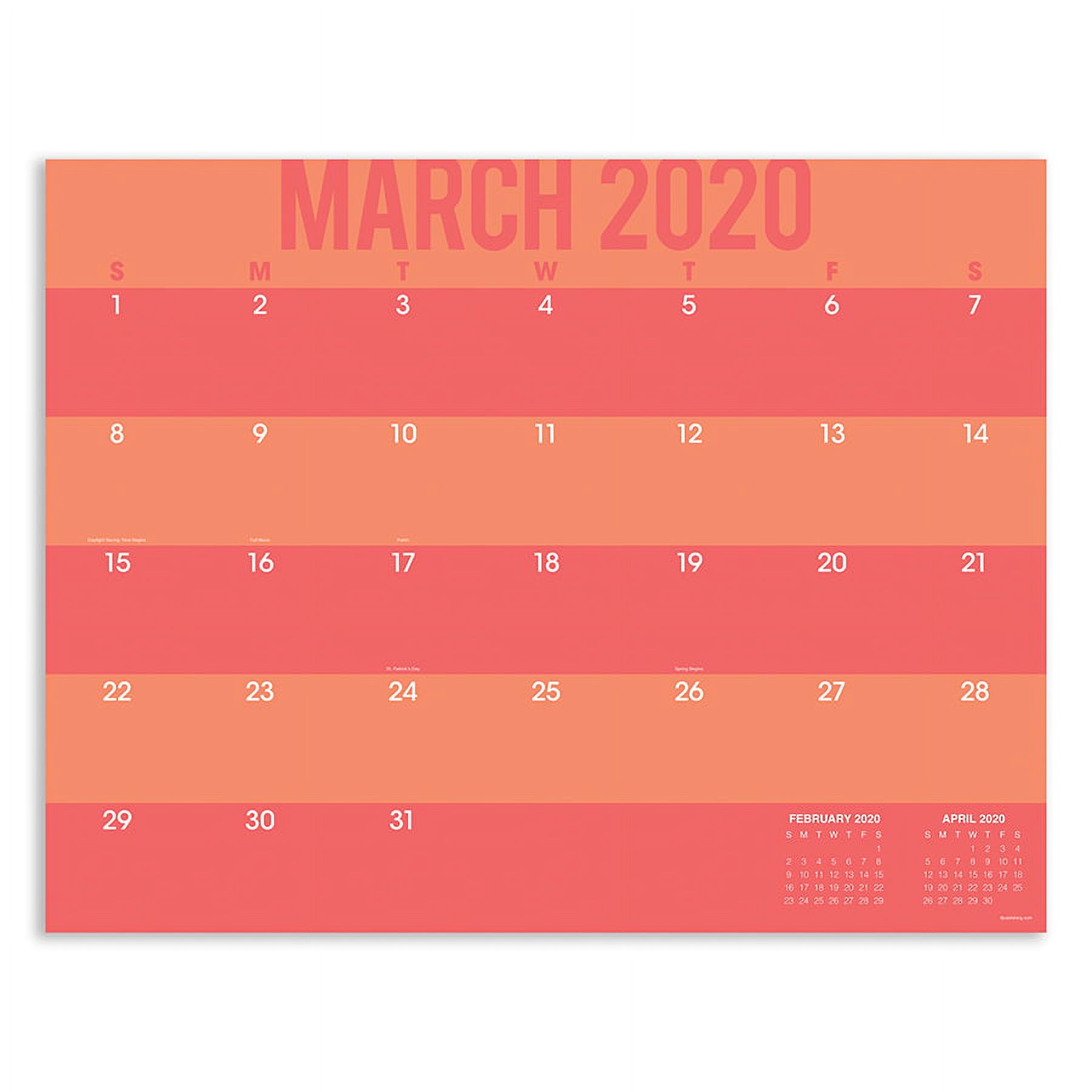 2020 Color Stripes Desk Pad Calendar - 22x17 Monthly Oversized Blotter for Home Office, Mom, Family Plans