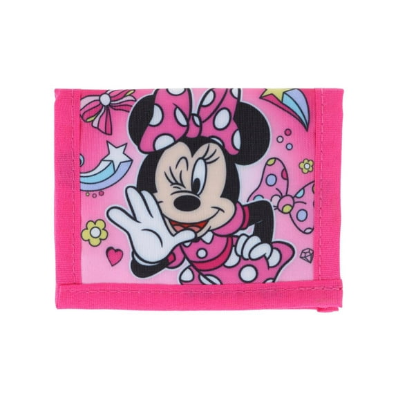 CTM Kid's Minnie Mouse Bifold Wallet with  Hook and Loop Closure