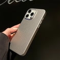 thumbnail image 5 of Funda mate de pintura metálica a rayas de lujo para iPhone 15 14 13 Pro Max Plus, protección de cámara a prueba de golpes, carcasa de armadura de plástico delgada, 5 of 5