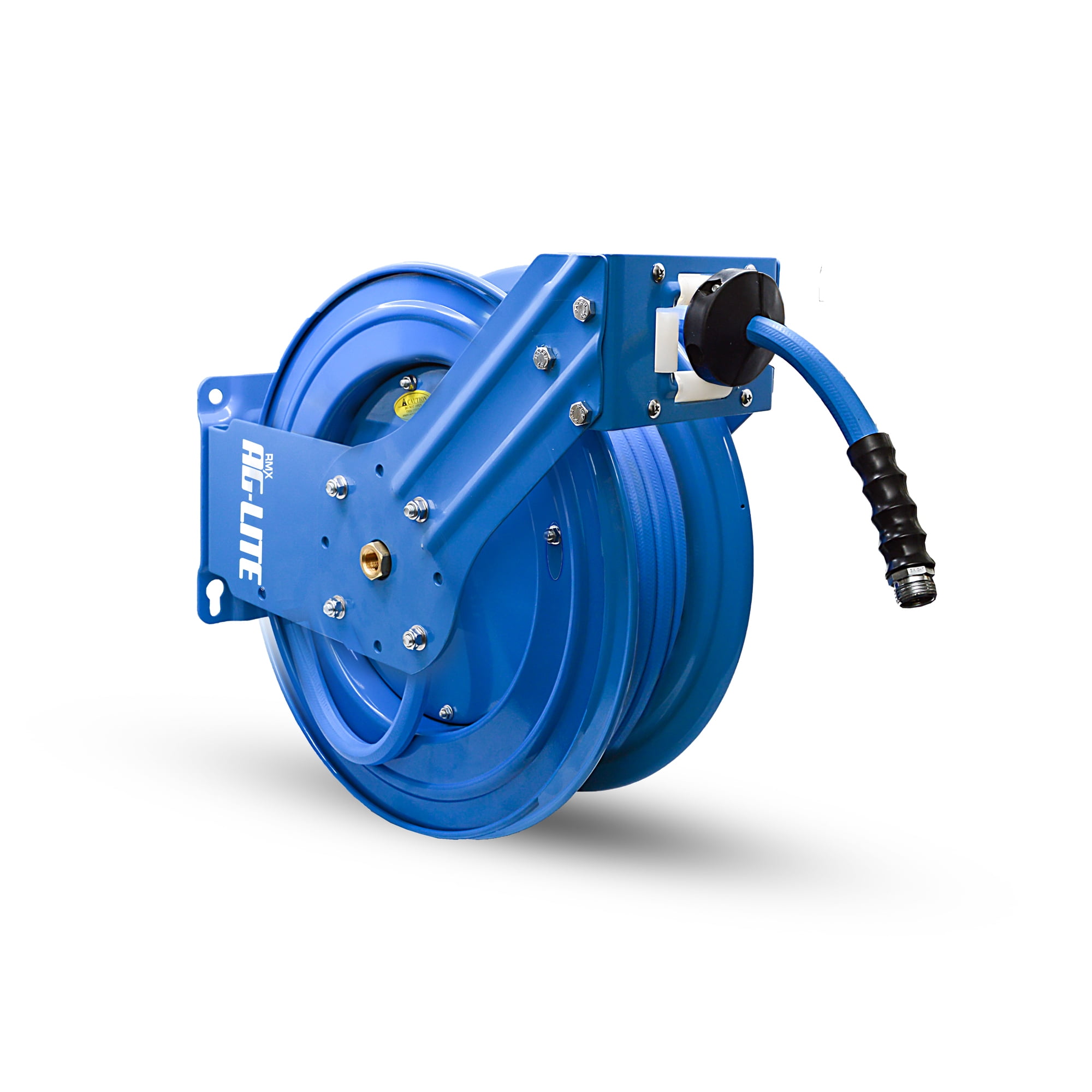 AG-Lite 1" x 40' Rubber Water Hose Reel – Dual Arm Heavy-Duty Steel Reel Assembly, High-Flow Commercial Hose System, Hot & Cold Water Ready