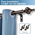 thumbnail image 4 of Urbanest Adjustable Single Curtain Rod Set Portia Finials – 1 -Inch Diameter, With Bronze Rod, 28–48 Inches, 4 of 6