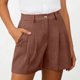 thumbnail image 4 of Pantalones Cortos de Ajuste Suelto para Mujeres Moda Casual Alta Cintura de Lino Mezcla Pantalones Cortos con Bolsillos, Poliéster Suave Recto Sólido Fondo de Verano para Diario, 4 of 6