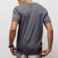 thumbnail image 5 of Qiyinn Men's Fashion Casual Solid Color Breathable Knit Short Sleeve Lapel Shirts, 5 of 5