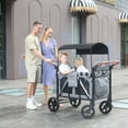 thumbnail image 5 of Cochildor Elite Pro All-Terrain Heavy Duty 4-Seater 300lb Capacity Stroller Wagon, Light Grey, 5 of 9