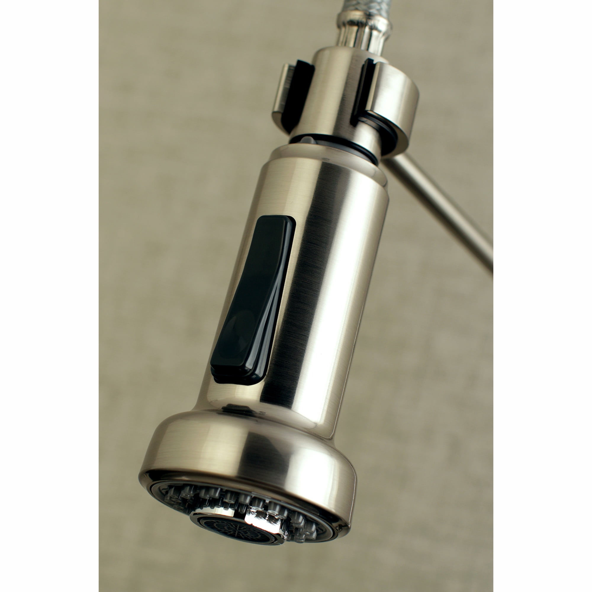 Gourmetier GS8188DL Concord Double-Handle Wall-Mount Pre-Rinse Bridge Kitchen Faucet, Brushed Nickel