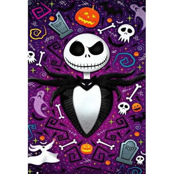 Jack Diamond Art Painting Kit 5D Full Diamond,The Nightmare Before Christmas DIY Diamond Art Kit for Adults, Gemstone Art Painting, Beginners Craft Wall Decoration 12x16inch