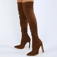 thumbnail image 2 of Dakaela Thigh High Over the Knee Boots for Women Sexy Stilettos High Heels Stretch Suede Long Tall Boot, 2 of 8