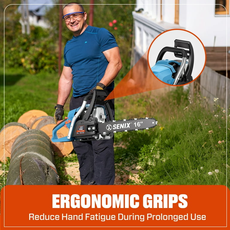 SENIX 16-Inch 46cc 4-Cycle Gas Chainsaw with Oregon Bar and Chain