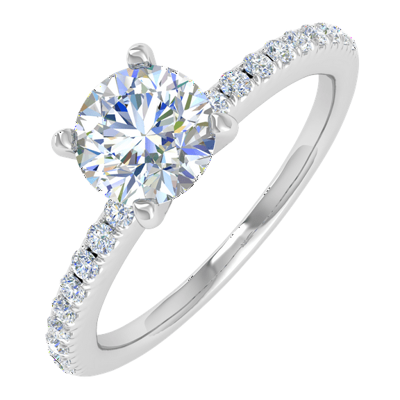 1/2 Carat Prong Set Solitaire Diamond Engagement Ring Band in 14K White Gold (Ring Size 7)