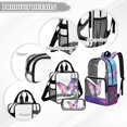 thumbnail image 3 of DISNIMO Butterfly Printed Clear Backpack for Girls, 3 Pcs Heavy Duty Clear Bookbag with Lunch Bag for School, Large See Through PVC Transparent Bookbag with Pencil Case, 3 of 5