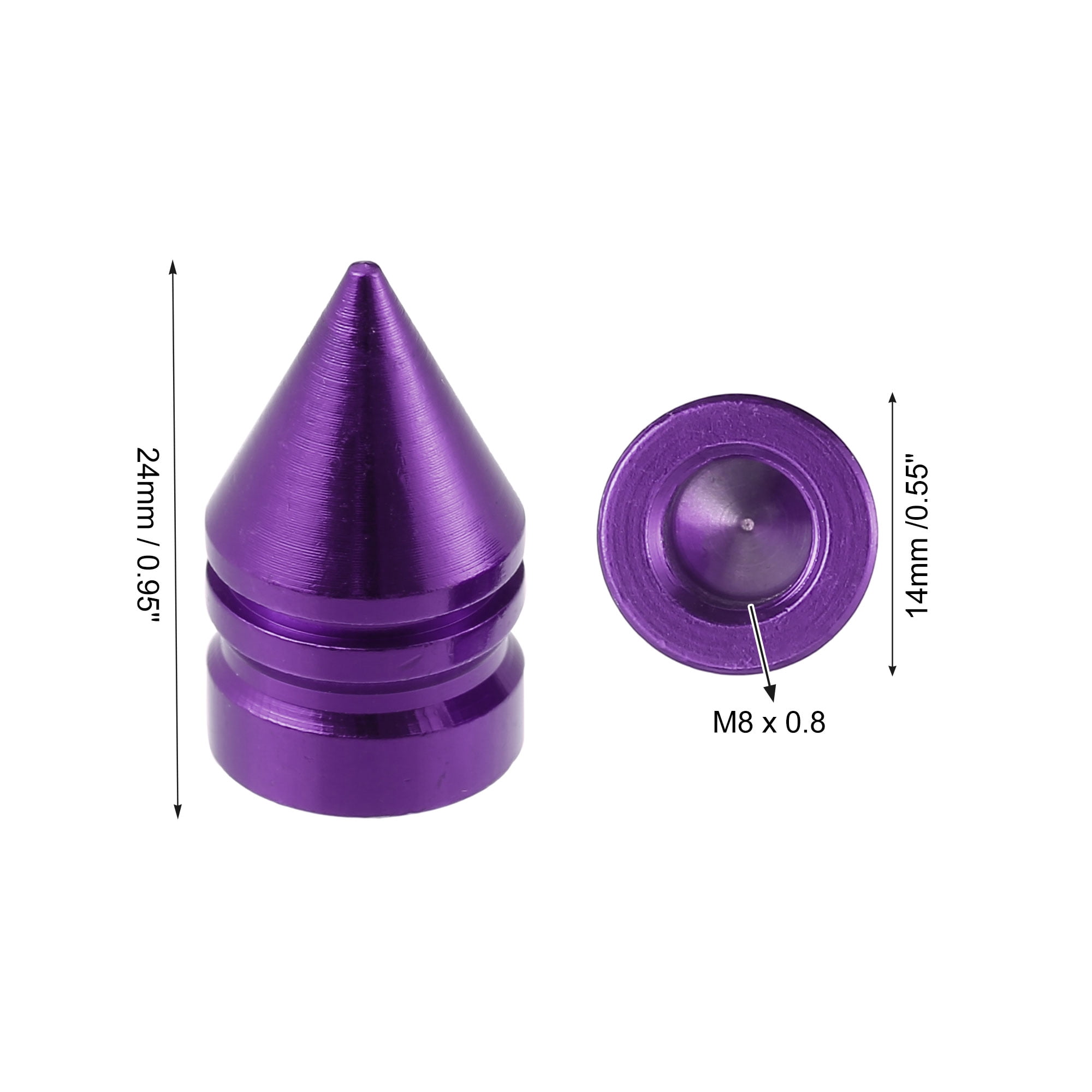 Unique Bargains Tire Stem Valve Caps Covers Spike Style Universal for Cars Bikes Purple