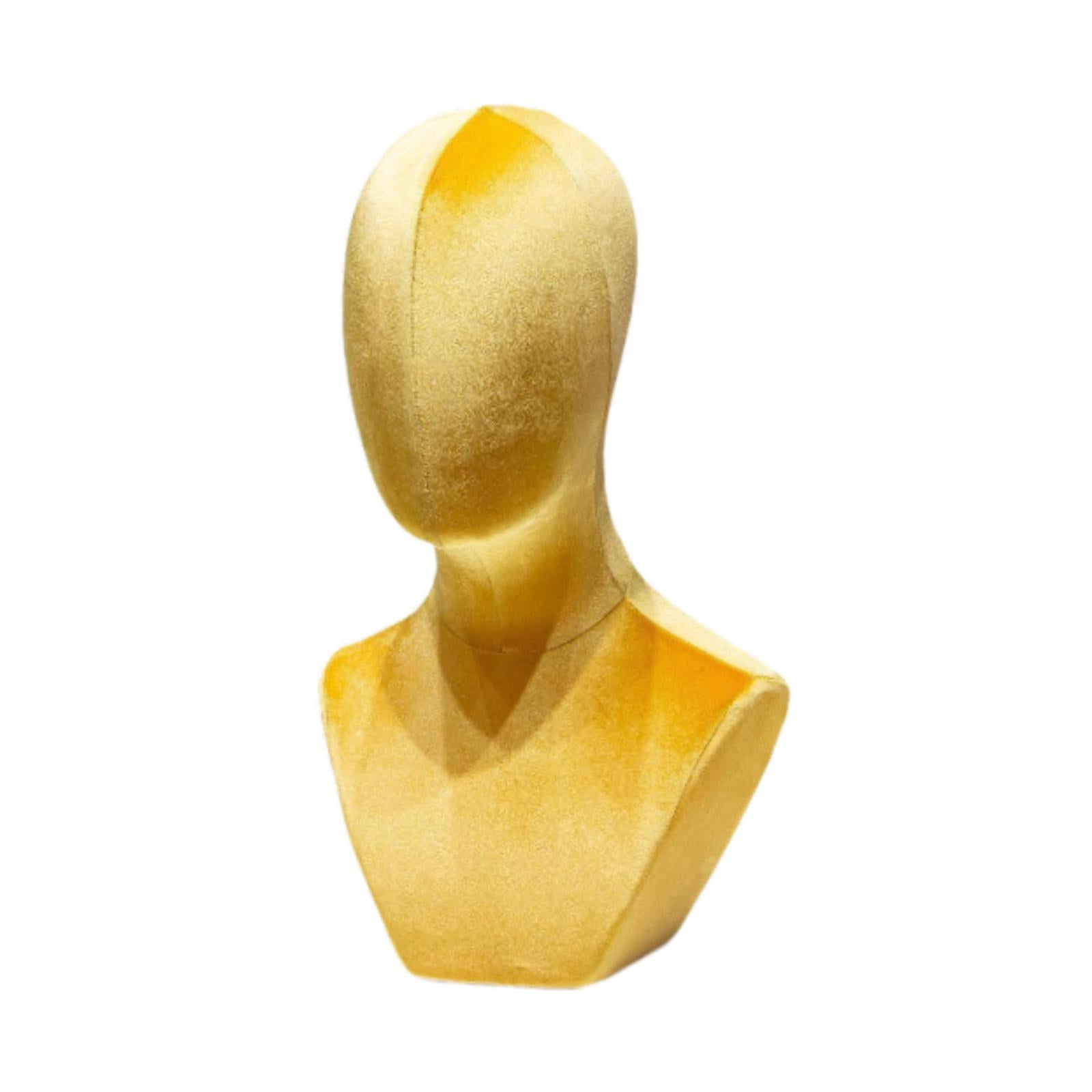 TOOYFUL Display Stand Versatile Mannequin Head Model for Hats Headband Headphone Yellow
