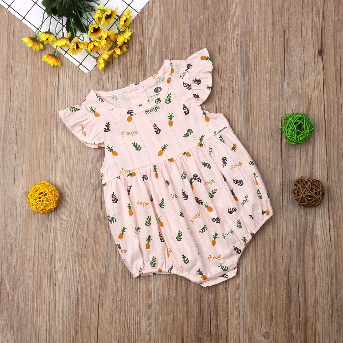Baby Onesies The Cut Fruit of Pineapple 100/% Cotton Baby Jumpsuit Super Power Short Sleeve Bodysuit