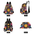 thumbnail image 4 of FORMRS Mini Backpack Purse for Women Quilted Travel Daypack Casual Shoulder Bag, Futuristic Circles, 4 of 7