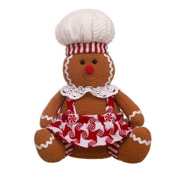 Christmas Decorations, Cartoon Sitting Gingerbread Figurines, Desktop Decoration Props Girl