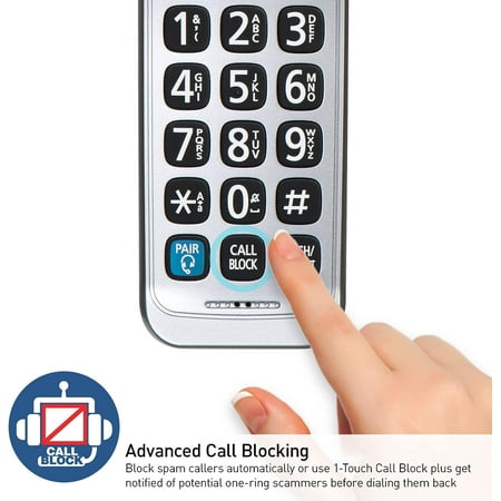 Panasonic - KX-TGD892S DECT 6.0 Expandable Cordless Phone System with Bluetooth Pairing for Wireless Headphones - Silver