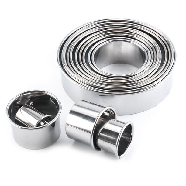 Juego De Moldes Para Hacer Albóndigas Redondas De Acero Inoxidable, 14 Uds., Herramientas De Corte, Envoltorio Redondo Para Pasteles, Galletas, Herramientas Para Cortar Masa Vogacara HA015477-00