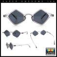 thumbnail image 2 of Micro Diamond Shape Thin Plastic Hipster Hustler Retro Sunglasses Slate - Black, 2 of 7