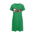 thumbnail image 2 of Bnwani Nightgown for Women Fashion Oversized Crew Neck Short Sleeve Printed Black Size S-XXL, 2 of 5