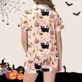 thumbnail image 6 of Shadoumai Halloween Two Piece Outfit Toddler Kids Girls Short Sleeve Casual Printed Top Shorts Loose Cut Breathable Fabric Daily Play Wear Ages 2–13 Girl Everyday Casual Ensemble, 6 of 6