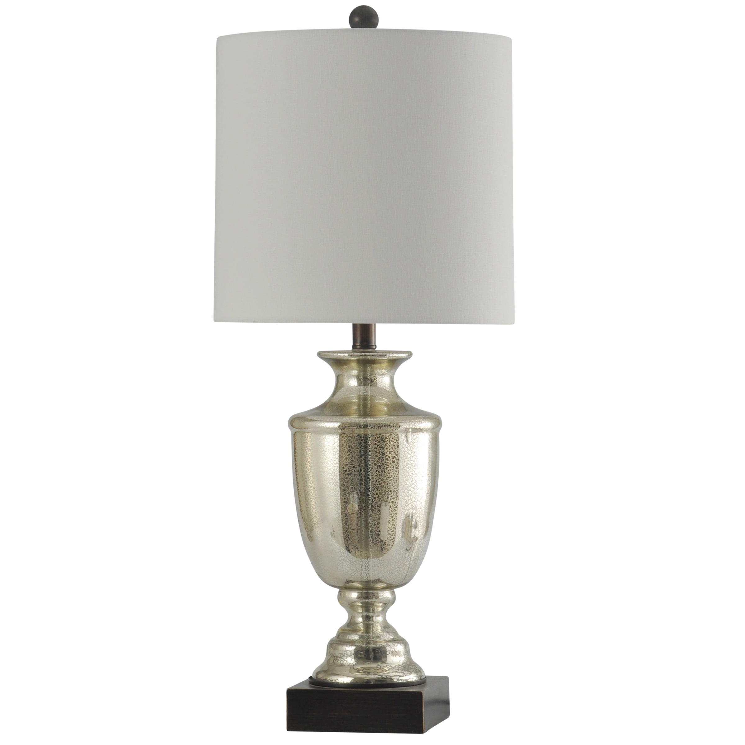 Northbay Table Lamp Mercury Glass Finish White Hardback Fabric