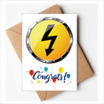thumbnail image 1 of Logo fondo amarillo electricidad peligrosa Sobre de la Carta de felicitación de la tarjeta de matrimonio, 1 of 4