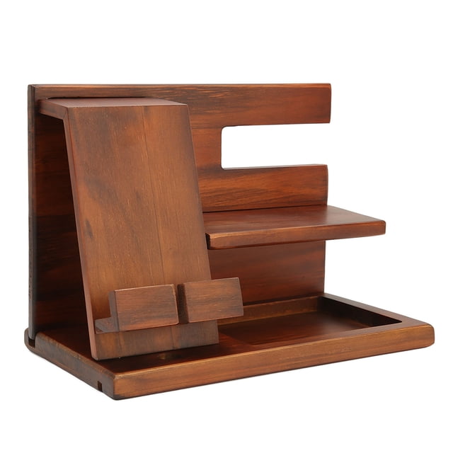 Soporte de madera para guardar el teléfono, estación de acoplamiento para teléfono, billetera de madera, soporte para reloj, estación de acoplamiento para teléfono, diseño de primera clase