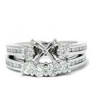 Pompeii 1 1/4ct Diamond Engagement Wedding Ring 14K White Gold Ring Set (G/H,I1)