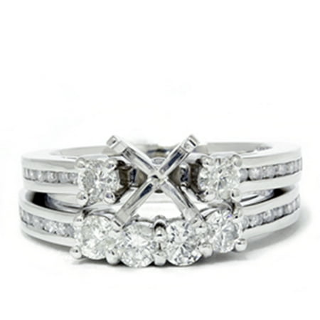 Pompeii 1 1/4ct Diamond Engagement Wedding Ring 14K White Gold Ring Set (G/H,I1)