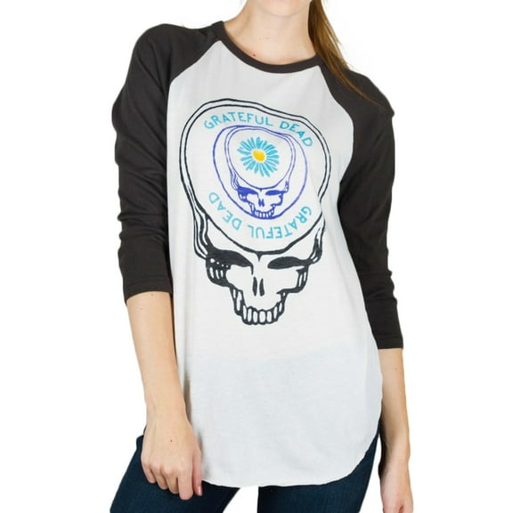 Grateful Dead - Painted Flower Steal Your Face Juniors Raglan - Large