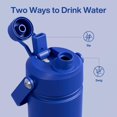 thumbnail image 3 of Botella De Agua Aislada Para Niños Con Pajita, Botella De Agua De Acero Inoxidable De 12 Oz Con Boquillas Dobles, A Prueba De Fugas, Sin Bpa, Doble Pared, Mantiene El Frío Durante 24 Horas Para Deport, 3 of 5