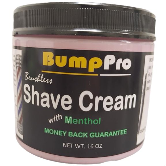 Crema de Afeitar Bump Pro 454 ml con Mentol y Sin Cepillo