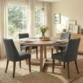 thumbnail image 2 of EOP Upholstered Dining Chairs Set of 4, Mid Century Modern Fabric Side Chairs with Solid Wood Legs, Comfortable Kitchen & Dining Room Chairs for Home, Restaurant Use, Dark Gray, 2 of 7