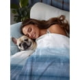 thumbnail image 3 of Haze Blue White Ombre Twim XL Size Flat Sheet, Wrinkleproof & Fadeproof Cooling Flat Bed Sheet Only, Vintage Gradient Striped Aesthetics Breathable Soft Bedding Top Sheets 66 x 102 Inches, 3 of 8