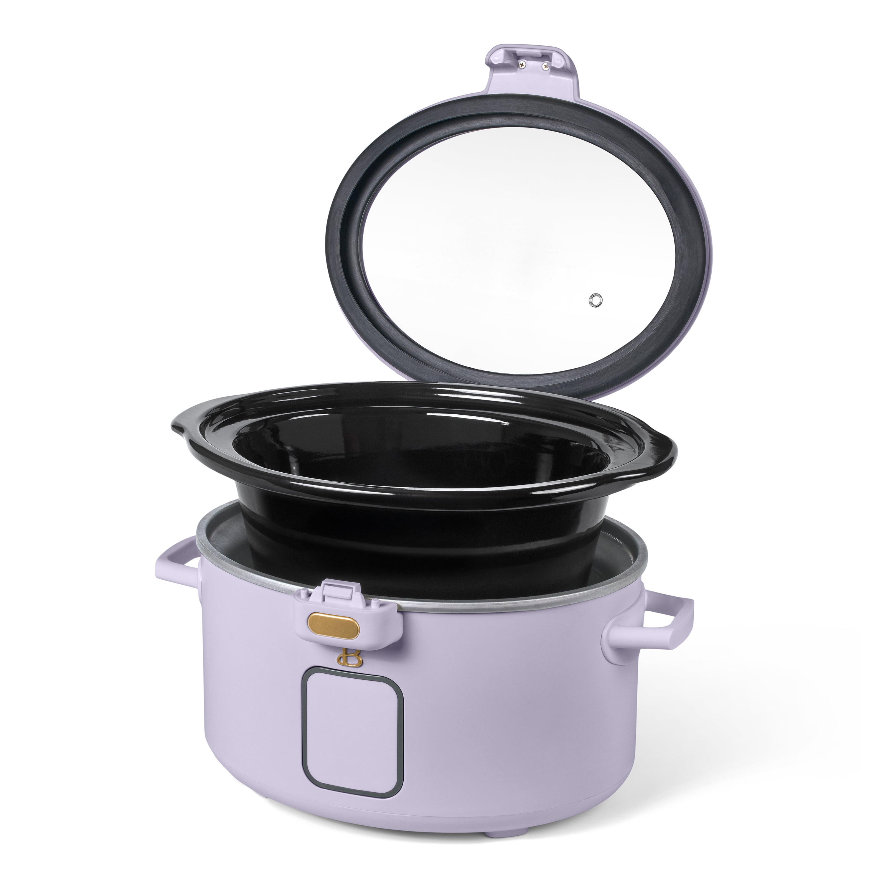 Beautiful 4 Qt Digital Slow Cooker with Hinged Locking Lid, Lavender by Drew Barrymore