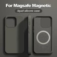 thumbnail image 2 of Luxury Liquid Silicone Magnetic Case For iPhone 15 14 13 12 11 Pro Max Plus Cases For Magsafe Shockproof Soft Cover, 2 of 5